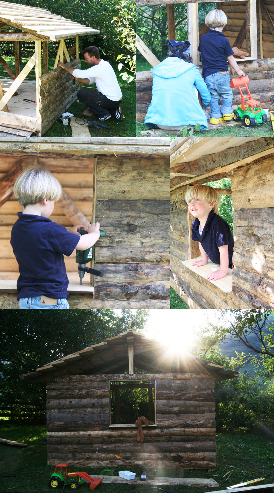 The making of de kleine Berghut collage kinderhotel Rauris Oostenrijk gezinnen families