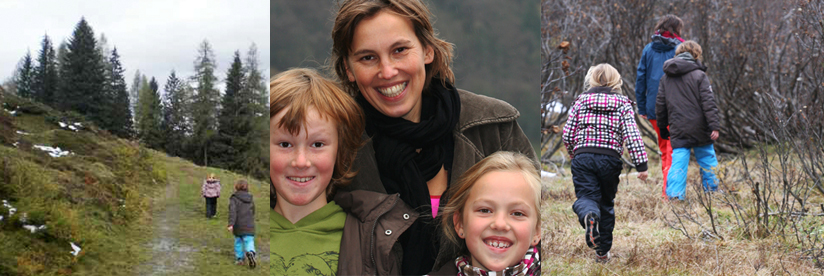 wandelen de Berghut Rauris Oostenrijk kinderen herfst