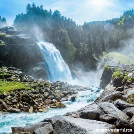 Krimml waterval Raurisertal de Berghut.com zomervakantie kindvriendelijk fakkelwandeling Oostenrijk